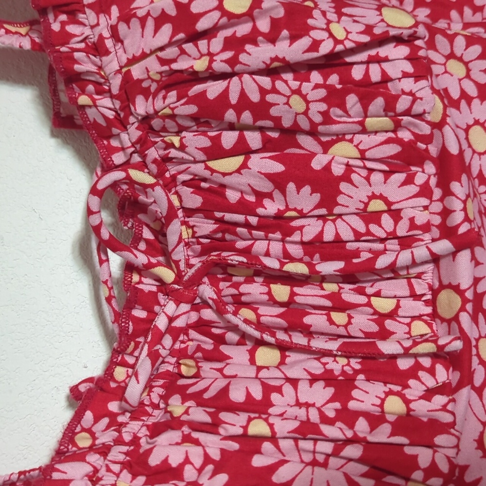 Free People Womens‎ Dress Lucinda Floral Midi Milkmaid Coquette Bloomcore Large - Picture 4 of 13